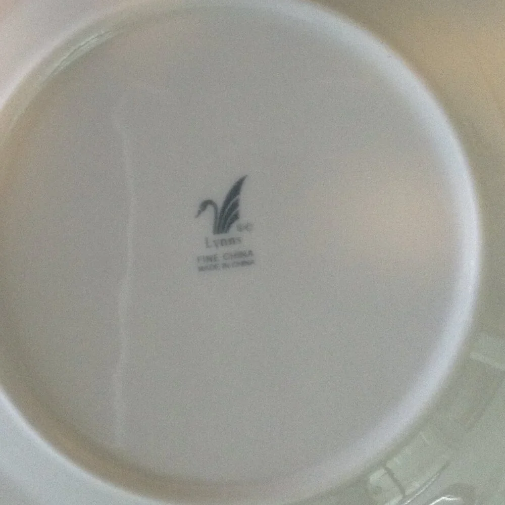 VINTAGE Lyons Fine China Salad plates; Teal, Butterflies, Lot of 6, Porcelain - Picture 3 of 5